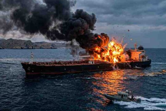 STRATEGIC ESCALATION IRAN STRIKES OIL TANKER OFF OMAN’S COAST