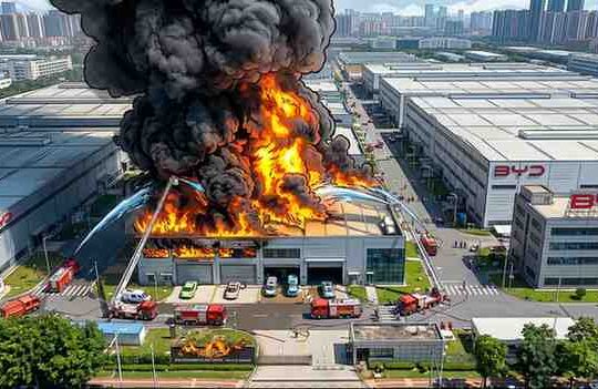 Massive Fire at BYD’s Shenzhen Factory Production Spared as Blaze Hits Experimental Vehicle Garage