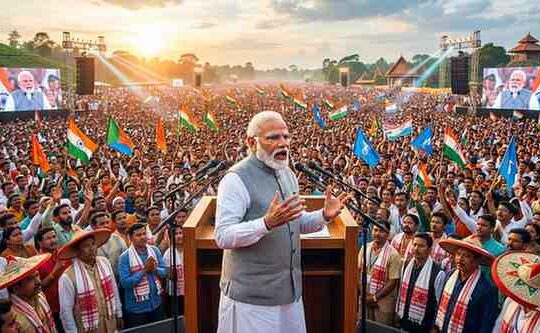 PM Modi Addresses Massive Rally in Assam's Biswanath Ahead of State Assembly Elections