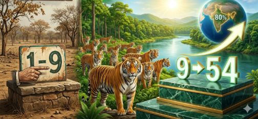India’s Tiger Conservation Journey From 9 to 54 Reserves Securing 80% of Global Population