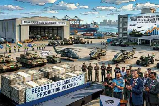 India’s Defense Sector Achieves Historic Milestone as Production Hits Record ₹1.78 Lakh Crore