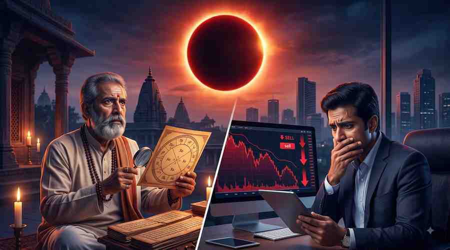 Upcoming Solar Eclipse Sparks Caution Among Astrologers and Investors in India