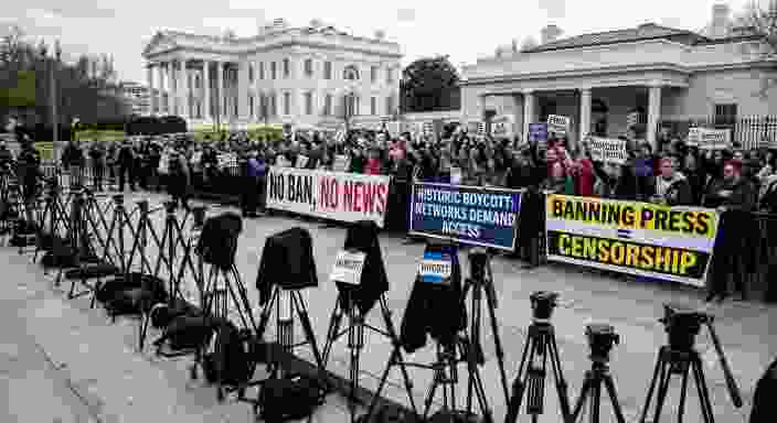 White House Press Ban Sparks Historic Boycott Major U.S. Networks Suspend Pool Coverage